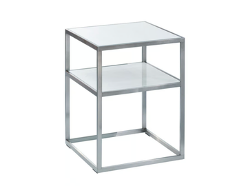 CAMEO - Square glass and steel coffee table with storage space by Christine Kröncke Interior Design - view 2